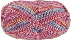 Lana Grossa Meilenweit 100 Merino Extrafine Luna 4117 Roze/mosterdgeel/fuchsia/erica