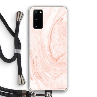 Peach bath: Samsung Galaxy S20 Transparant Hoesje met koord