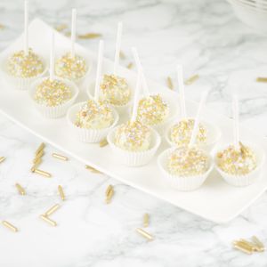 White & Gold Cakepops (10 stuks)