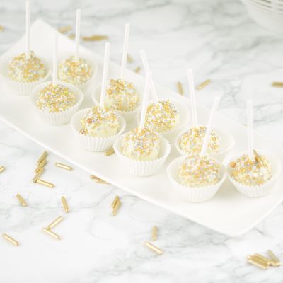 White & Gold Cakepops (10 stuks)