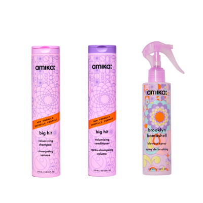 amika Big Hit Volume Set - Shampoo, Conditioner, Volume Spray