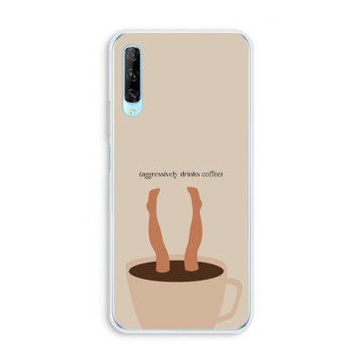 Aggressively drinks coffee: Huawei P Smart Pro Transparant Hoesje