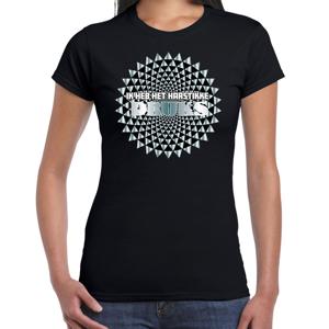 Foute party t-shirt voor dames - Ik heb het hartstikke druks - metallic - carnaval/themafeest