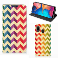 Samsung Galaxy A30 Hoesje met Magneet Zigzag Multi Color