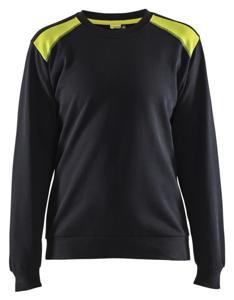 Blåkläder Sweatshirt bicolour Dames 34081158 | Zwart/High-Vis Geel | Maat XL - 7330509814680