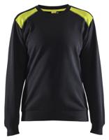 Blåkläder Sweatshirt bicolour Dames 34081158 | Zwart/High-Vis Geel | Maat XS - 7330509814697