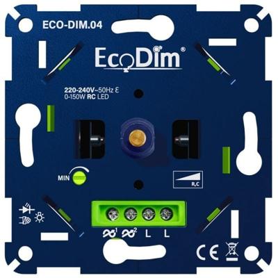 LED dimmer Inbouw - 0-150 Watt - Geschikt voor fase afsnijding - Voor druk-/draaiknop - Geschikt voor alle merken afdekmateriaal - Min. Instelbaar - ECO-DIM.04