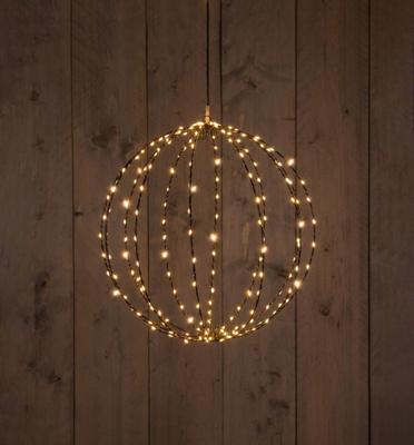Metal 40 cm 3D Ball Black With 192Led Flash Classic Warm - Annas collection