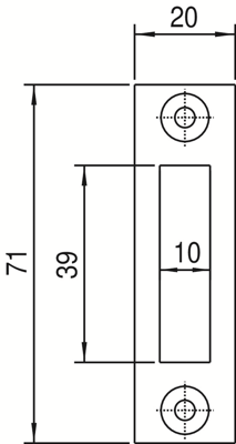 Nemef P1256 Sluitplaat | RVS 23.3x71.5mm afgerond | DR 1+2+3+4 - 9125690550