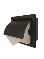 L&apos;Aqua RVS inbouw toiletrolhouder Mat zwart