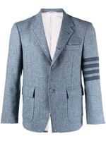 Thom Browne blazer boutonné à détails rayés - Bleu