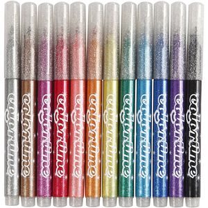 Colortime glitterstiften lijndikte 4,2 mm multicolor 12 stuks