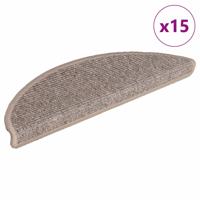 VidaXL Trapmatten 15 st 56x17x3 cm donkerbeige halfrond