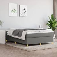 Boxspring bed stof donkergrijs 140x200 cm