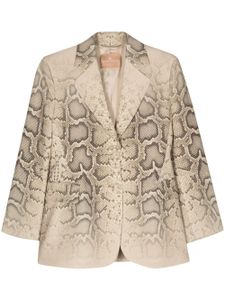 Ermanno Scervino blazer à imprimé peau de serpent - Jaune