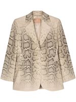 Ermanno Scervino blazer à imprimé peau de serpent - Jaune