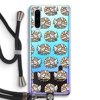 Slapende poes: Huawei P30 Transparant Hoesje met koord