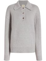 KHAITE pull Joey à col polo - Gris