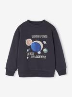 Sweater voor jongens met planeten en pailletten antraciet Sweater voor jongens met planeten en pailletten antraciet