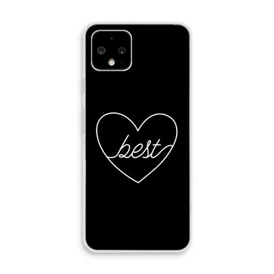 Best heart black: Pixel 4 Transparant Hoesje