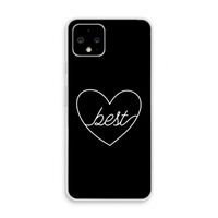 Best heart black: Pixel 4 Transparant Hoesje