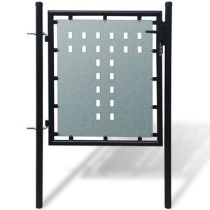 VidaXL Poort enkel 100x125 cm zwart