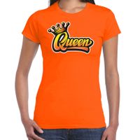Oranje koningsdag Queen t-shirt voor dames