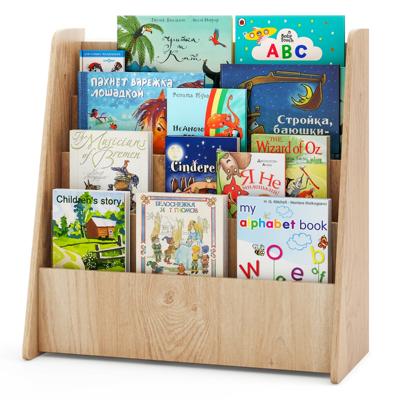 Kinderboekenrek met 4 Opbergvakken Kinderrek Tijdschriftenhouder Boekenstandaard Natuur