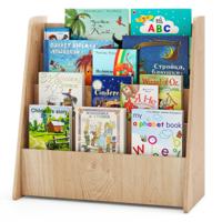 Kinderboekenrek met 4 Opbergvakken Kinderrek Tijdschriftenhouder Boekenstandaard Natuur