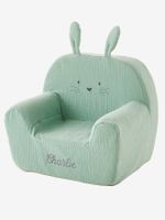 Personaliseerbaar schuimrubberen fauteuil Konijn groen