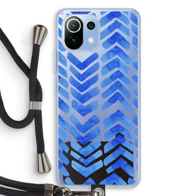 Blauwe pijlen: Xiaomi Mi 11 Lite Transparant Hoesje met koord