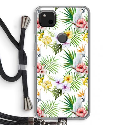 Gele kuif: Pixel 4a Transparant Hoesje met koord