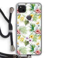 Gele kuif: Pixel 4a Transparant Hoesje met koord