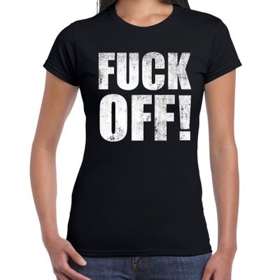 Fuck off protest t-shirt zwart voor dames Fuck off protest t-shirt zwart voor dames