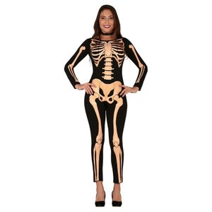 Halloween skelet verkleed jumpsuit voor dames 42-44 (L/XL)  -
