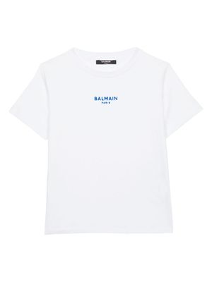 Balmain Kids t-shirt en coton à logo brodé - Blanc
