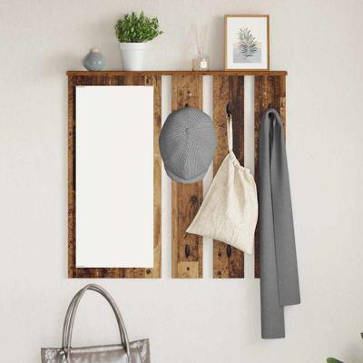Wandgemonteerde kapstok Oud hout 84 x 10 x 80 cm Bewerkt hout