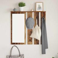 Wandgemonteerde kapstok Oud hout 84 x 10 x 80 cm Bewerkt hout
