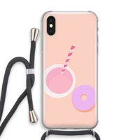 Donut: iPhone XS Transparant Hoesje met koord