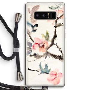 Japanse bloemen: Samsung Galaxy Note 8 Transparant Hoesje met koord