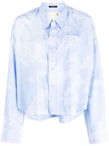 R13 chemise imprimée à manches longues - Bleu