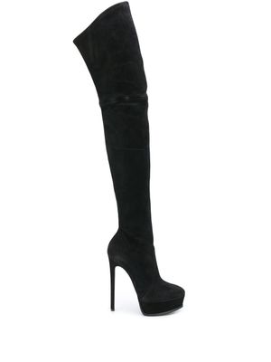 Casadei cuissardes à talon aiguille - Noir