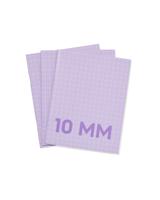 HEMA Schriften lila A5 geruit 10mm - 3 stuks