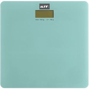 MSV Personen weegschaal - mintgroen - glas - 30 x 30 cm - digitaal - Weegschalen