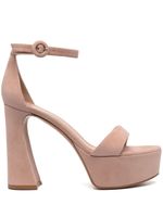 Gianvito Rossi sandales Sheridan 80 mm en daim - Rose - thumbnail