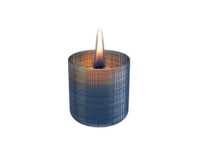 Tenderflame Lilly Glass 8 cm - blauw print