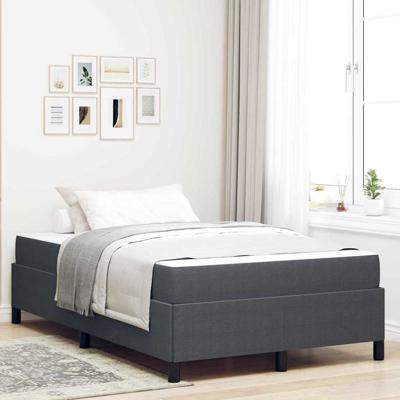 Bedframe Donkergrijs 120 x 200 cm Katoenen stof