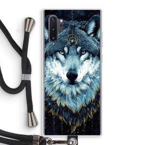 Darkness Wolf: Samsung Galaxy Note 10 Plus Transparant Hoesje met koord