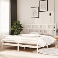 Bedframe massief grenenhout wit 200x200 cm