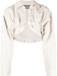 Jacquemus blouse crop à manches longues - Tons neutres